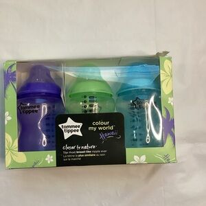 Tommee Tippee Colorful Baby Bottle Set - Purple, Green, Blue